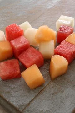 Prepared melon fruit Stock Photos