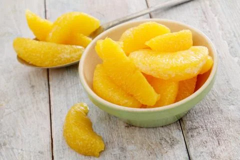 Prepared orange segments Stock Photos