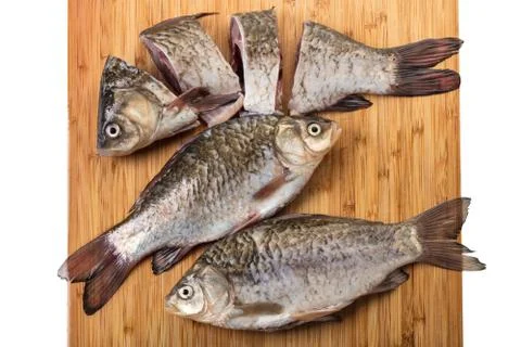 Prepared raw carp close-up Foto stock