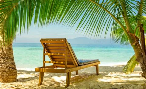 Prepared for relaxation at the beach 库存照片