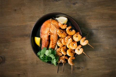 Prepared seafood on the table 写真素材