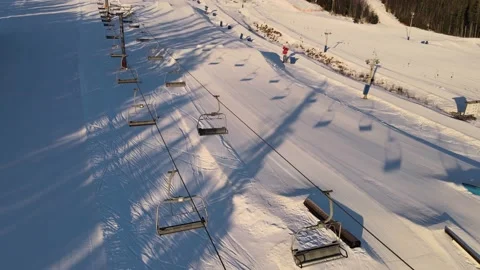 Prepared ski slopes at sunrise Stock Footage 164656538