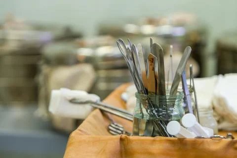 Prepared tools before surgery Stock Photos
