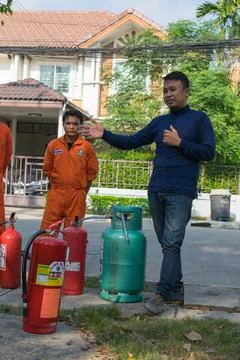 Preparedness for fire drill Foto stock