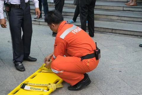 Preparedness for fire drill Foto stock