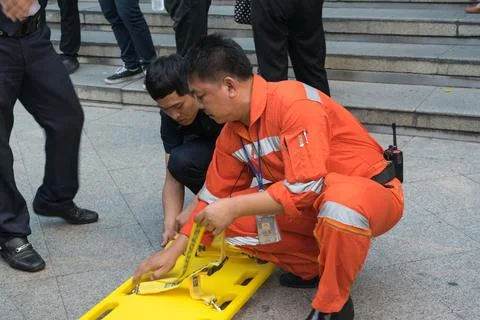 Preparedness for fire drill Foto stock