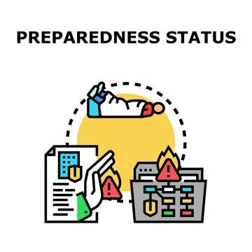 Preparedness status measuring risk and emergency readiness Illustrazione stock