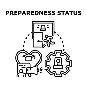 Preparedness status vector concept illustration Stock Illustration