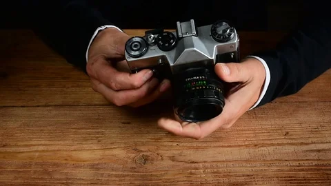 Prepares the camera for shooting Stock Footage 112922659