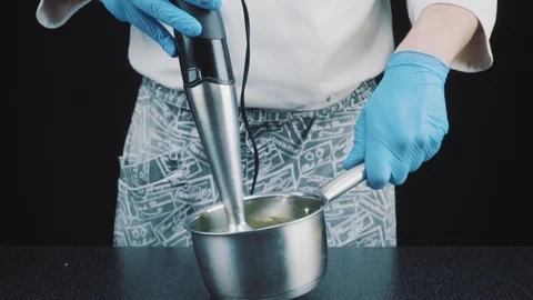 Prepares a sponge from the molecular kitchen Stock Footage 88711935