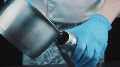 Prepares a sponge from the molecular kitchen Stock Footage 88712103