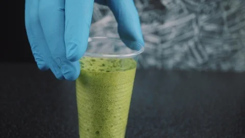 Prepares a sponge from the molecular kitchen Stock Footage 88712901