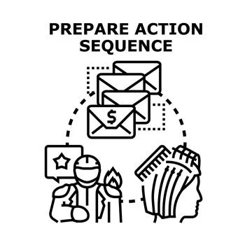 Preparing action sequence for business strategy and communication Stock Illustration