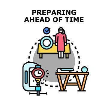 Preparing ahead of time for business planning concept Stock Illustration