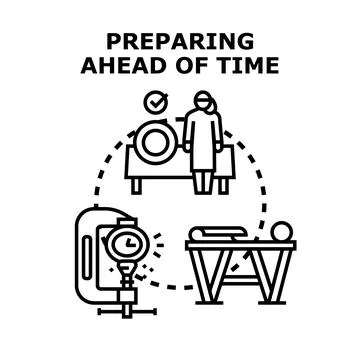 Preparing ahead of time for business planning concept Stock Illustration