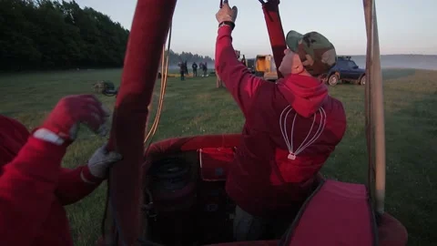 Preparing air balloons for the flight Stock Footage 144551304