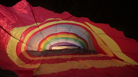 Preparing air balloons for the flight Stock Footage 144552773