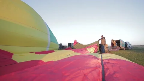 Preparing air balloons for the flight Video stock 144556121