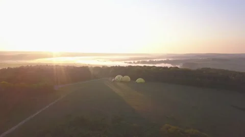 Preparing air balloons for the flight Stock Footage 144563168