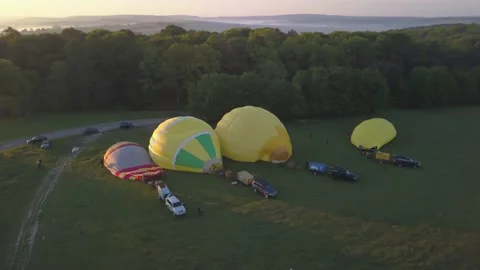Preparing air balloons for the flight Stock Footage 144563769