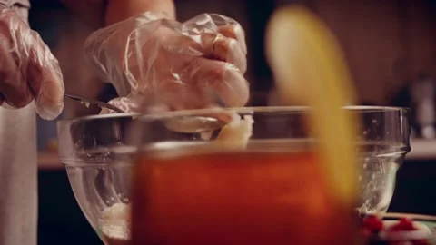 Preparing American flag mixed Berry Pie. Video transition effect Stock Footage 231861327