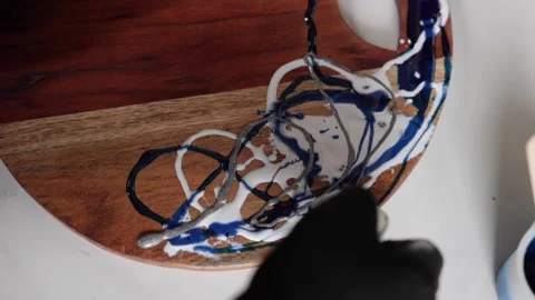 Preparing and applying resin, arts and crafts Stock Footage 158711815