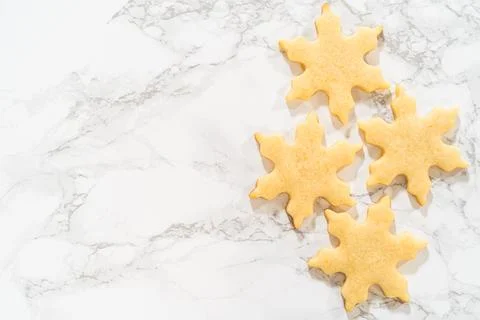 Preparing and Baking Classic Cut-Out Sugar Cookies Stock Photos