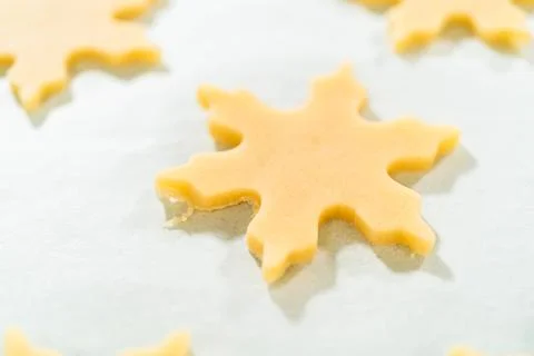 Preparing and Baking Classic Cut-Out Sugar Cookies Stock Photos