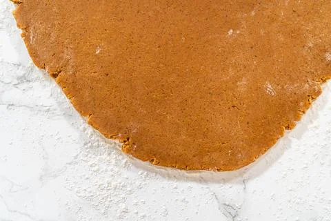 Preparing and Baking Classic Gingerbread Cookies in Gingerbread Man Shapes Stock Photos
