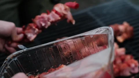 Preparing and hosting holiday BBQ parties, such as Independence Day or Labor Day Stock Footage 280186544