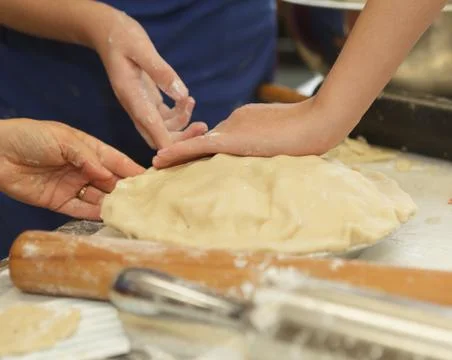Preparing and making apple pies Stock Photos