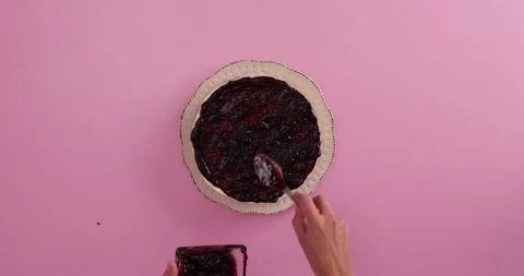 Preparing and serving a cheesecake Video stock 133819946