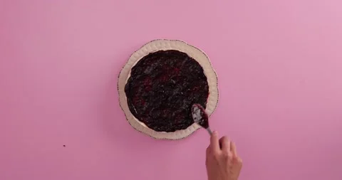 Preparing and serving a cheesecake Stock Footage 133820081