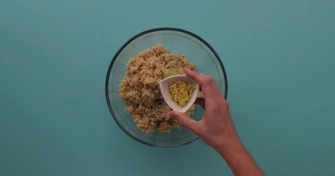 Preparing and serving quinoa burger Stock Footage 132145671