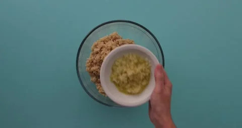 Preparing and serving quinoa burger Stock Footage 132145675
