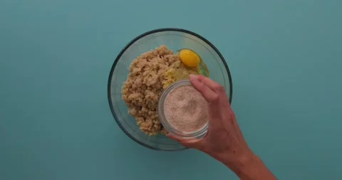 Preparing and serving quinoa burger Stock Footage 132145711