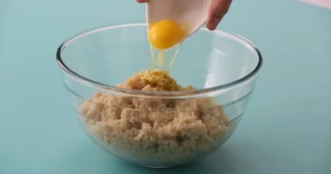 Preparing and serving quinoa burger Stock Footage 132145971