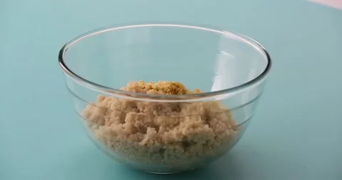 Preparing and serving quinoa burger Stock Footage 132146020