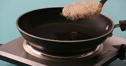 Preparing and serving quinoa burger Stock Footage 132146080