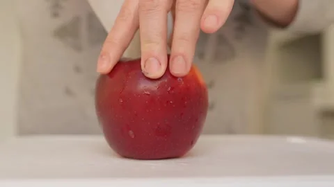 Preparing apples for drying Stock Footage 251716668