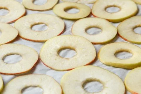 Preparing of apples for drying Stock Photos