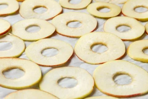Preparing of apples for drying Stock Photos