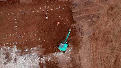 Preparing the area for the construction site. Architecture and construction Stock Footage 153466080