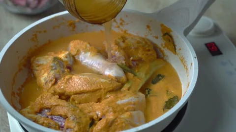 Preparing Aromatic Ayam Bumbu Rujak Stock Footage 290102493