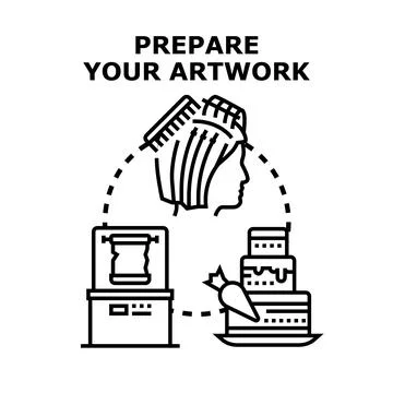 Preparing artwork for creative design process Illustrazione stock