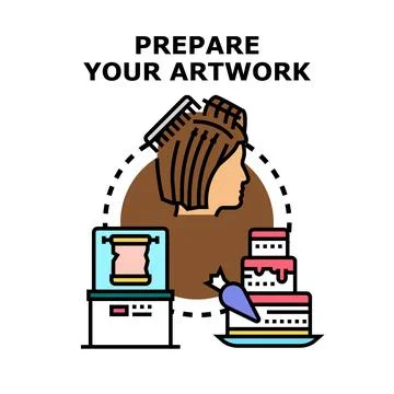 Preparing artwork for creative design process Illustrazione stock