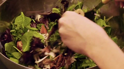 Preparing Arugula Salad Stock Footage 10680550