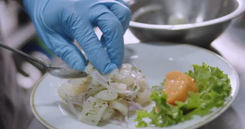 Preparing Authentic Peruvian Ceviche – Culinary Stock Video Stock Footage 290999664