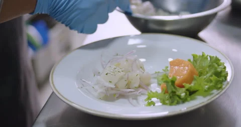 Preparing Authentic Peruvian Ceviche – Culinary Stock Video Stock Footage 290999749