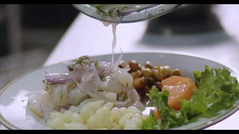 Preparing Authentic Peruvian Ceviche – Culinary Stock Video Stock Footage 290999803